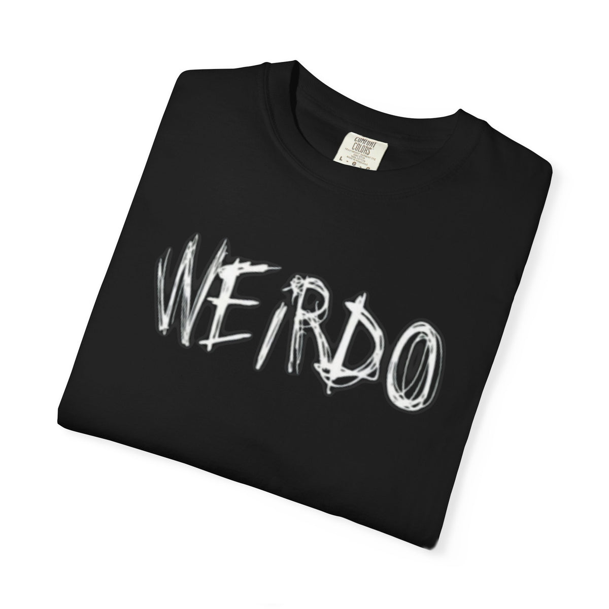 Weirdo Graphic T-Shirt — Edgy Distressed Text Tee for Alternative Style