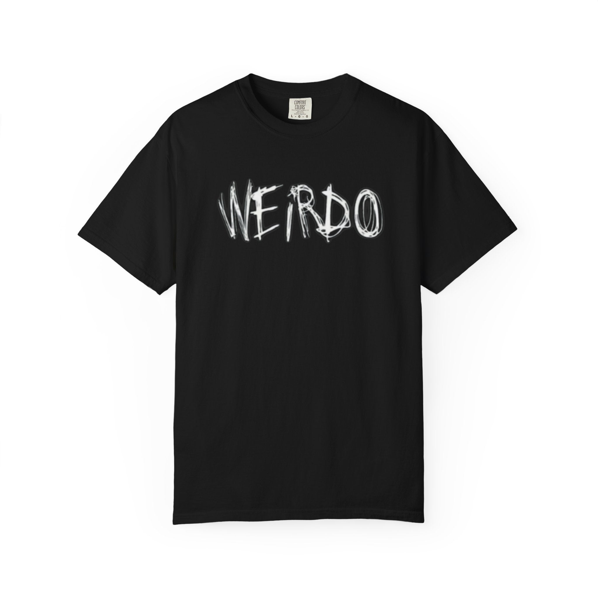 Weirdo Graphic T-Shirt — Edgy Distressed Text Tee for Alternative Style