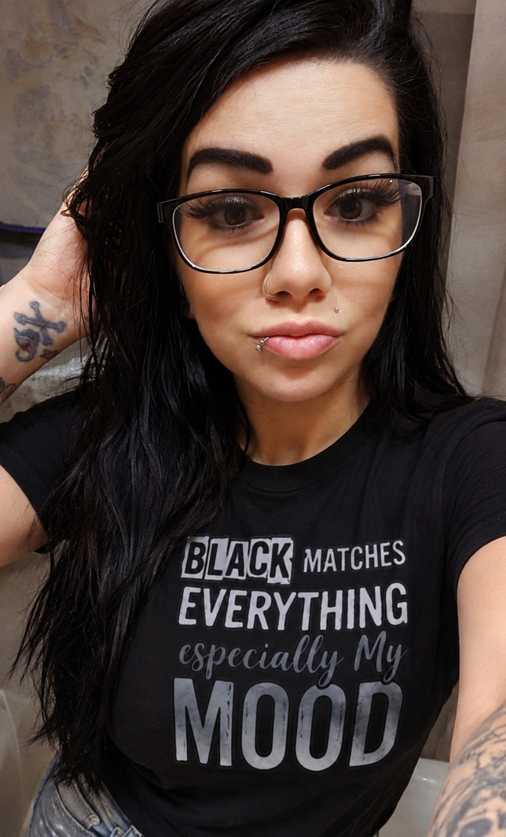 T-Shirt — "Black Matches Everything, Especially My Mood" Graphic Tee