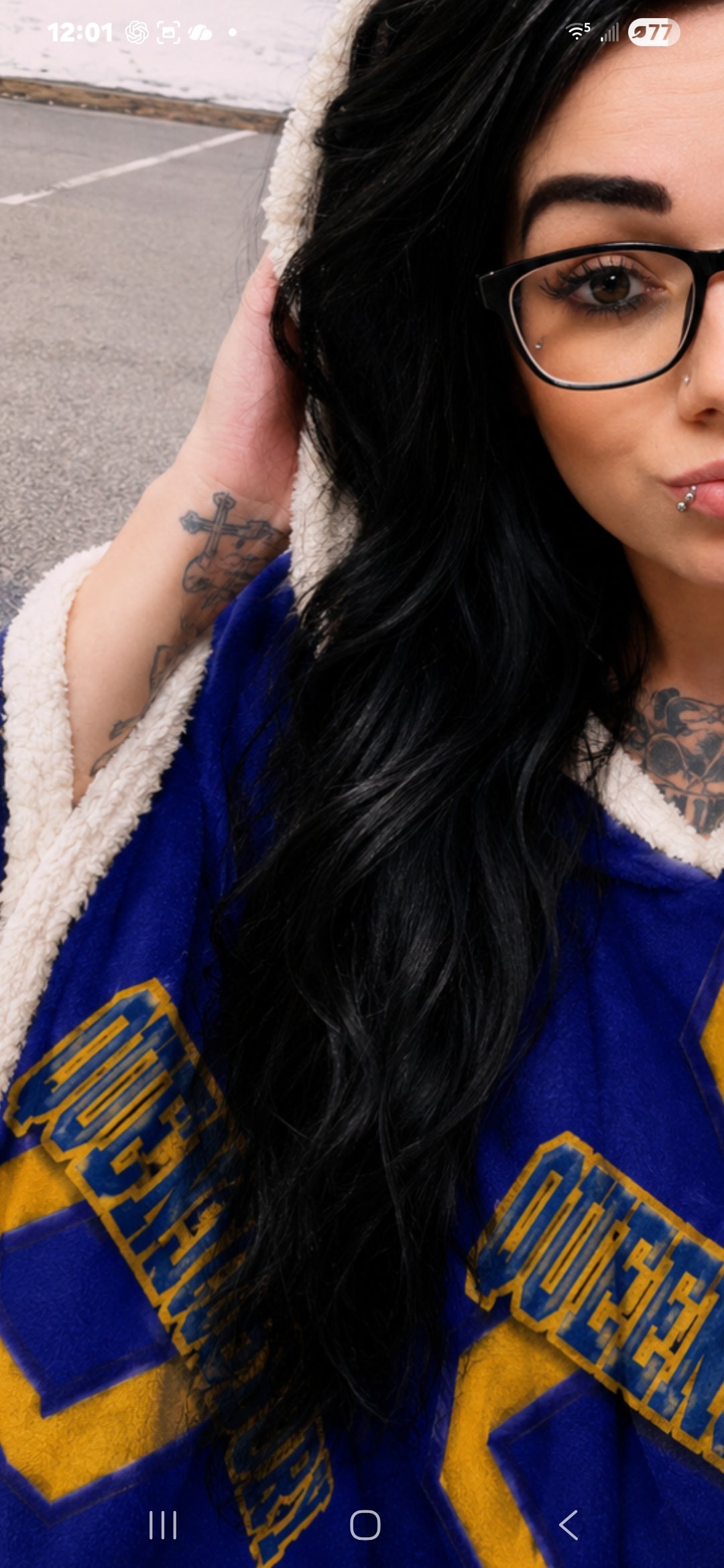 Queensbury Hooded Blanket — Cozy Blue & Gold Team Logo Snuggle Blanket
